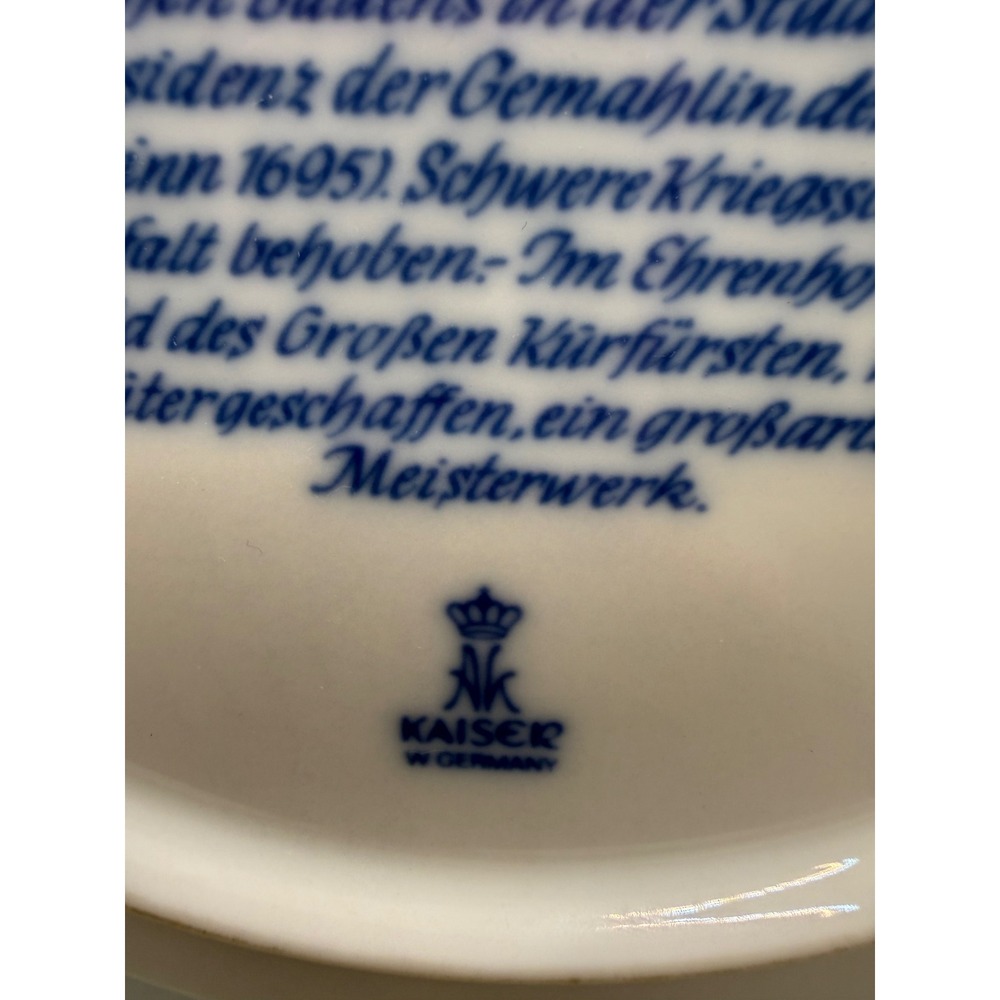 Kaiser W Germany Berlin Stadteteller Hans Liska Blue White Collector Plate 8in - Picture 9 of 10